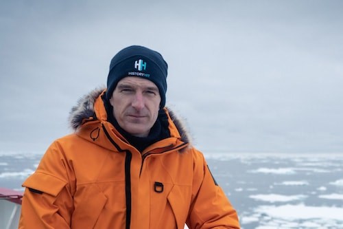 Dan snow in Antarctica reporting for our podcast