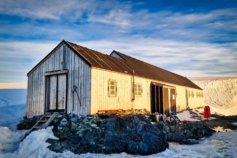 Detaille Hut at sunset
