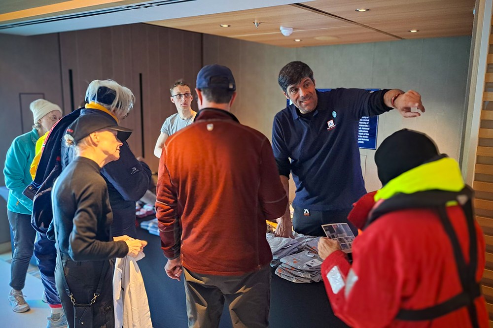 Tiago with customers